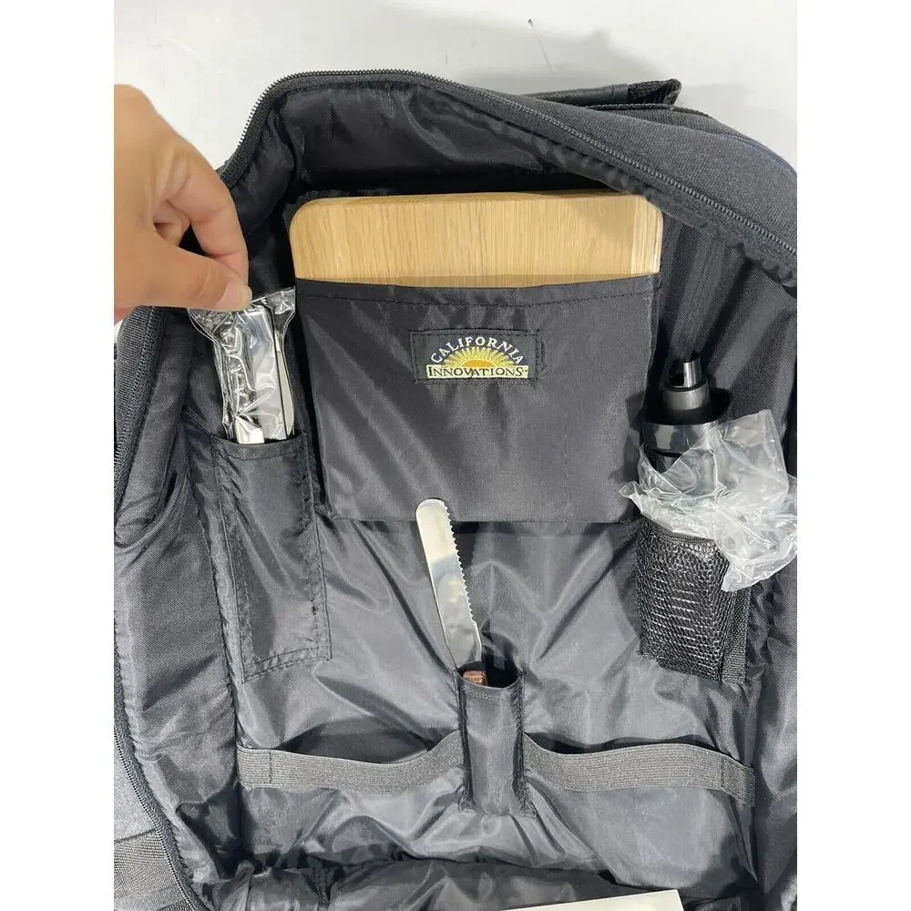 Insulated Picnic Backpack California Innovations Outdoor Camping +Utensils *READ